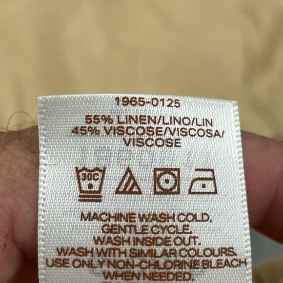 Scotch & Soda Mens Beige Button Up Linen Shirt Size Small a1331 - Picture 7 of 9